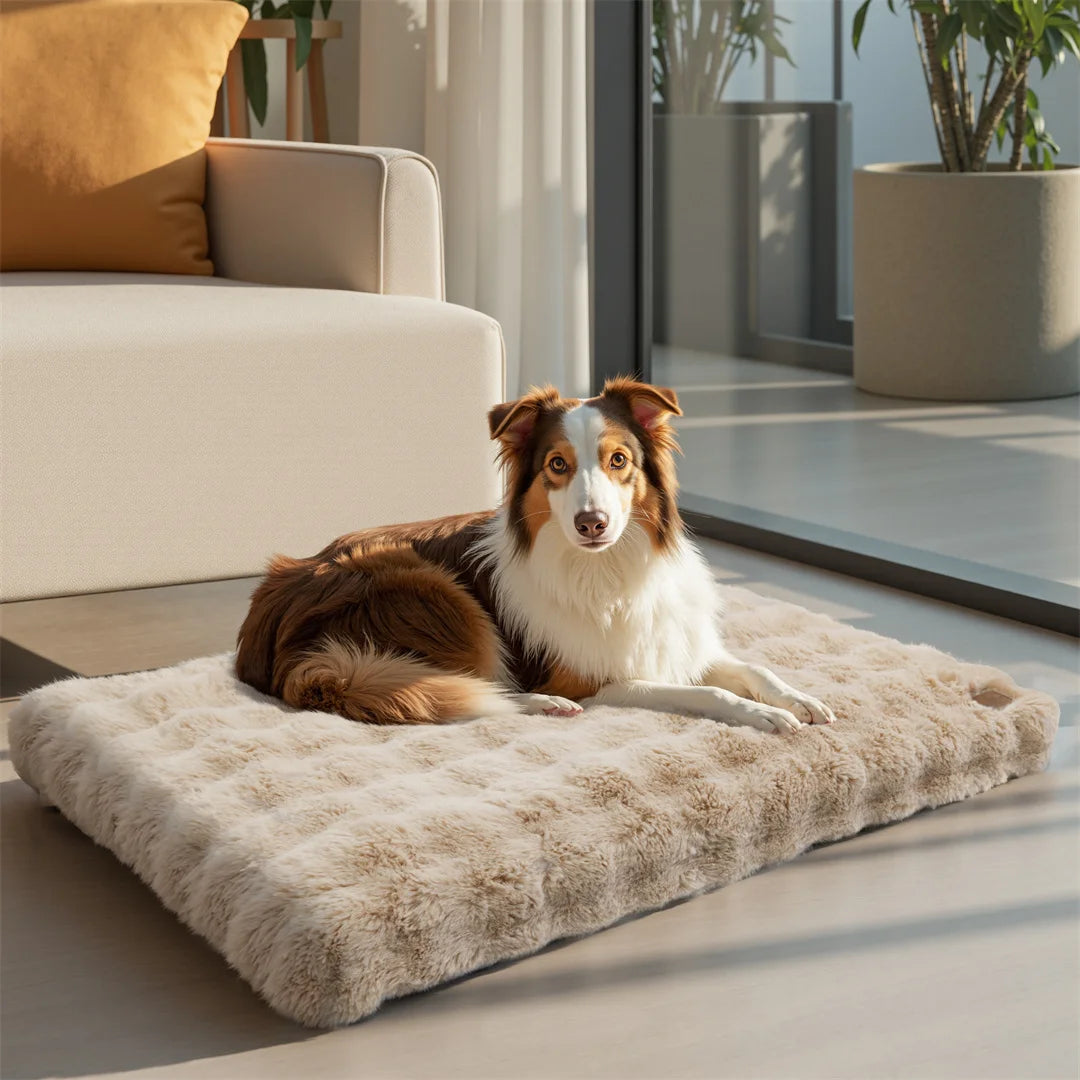 BINGOPAW Ultra-Soft Dog Bed with Removable Cover Machine Washable Cozy Pet Sleep Bed Calming Cat Cushion Cover
