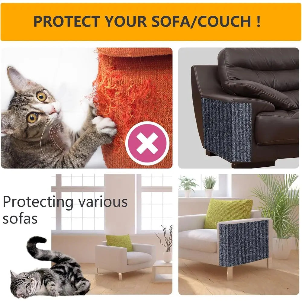 Cat Scratch Furniture Protector, 120 x 15.8 Sofa Cover, Anti-Claw Wall Scratcher, Sisal Mat, Carpet Pad, Fabric Tree Guards (Lig