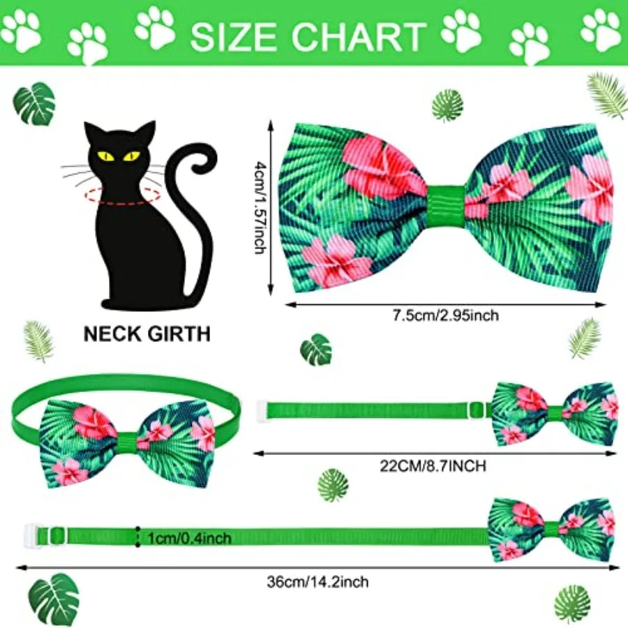 Summer spring dog bow tie collars bulk, polyester, multicolor, adjustable fit for pet grooming accessories