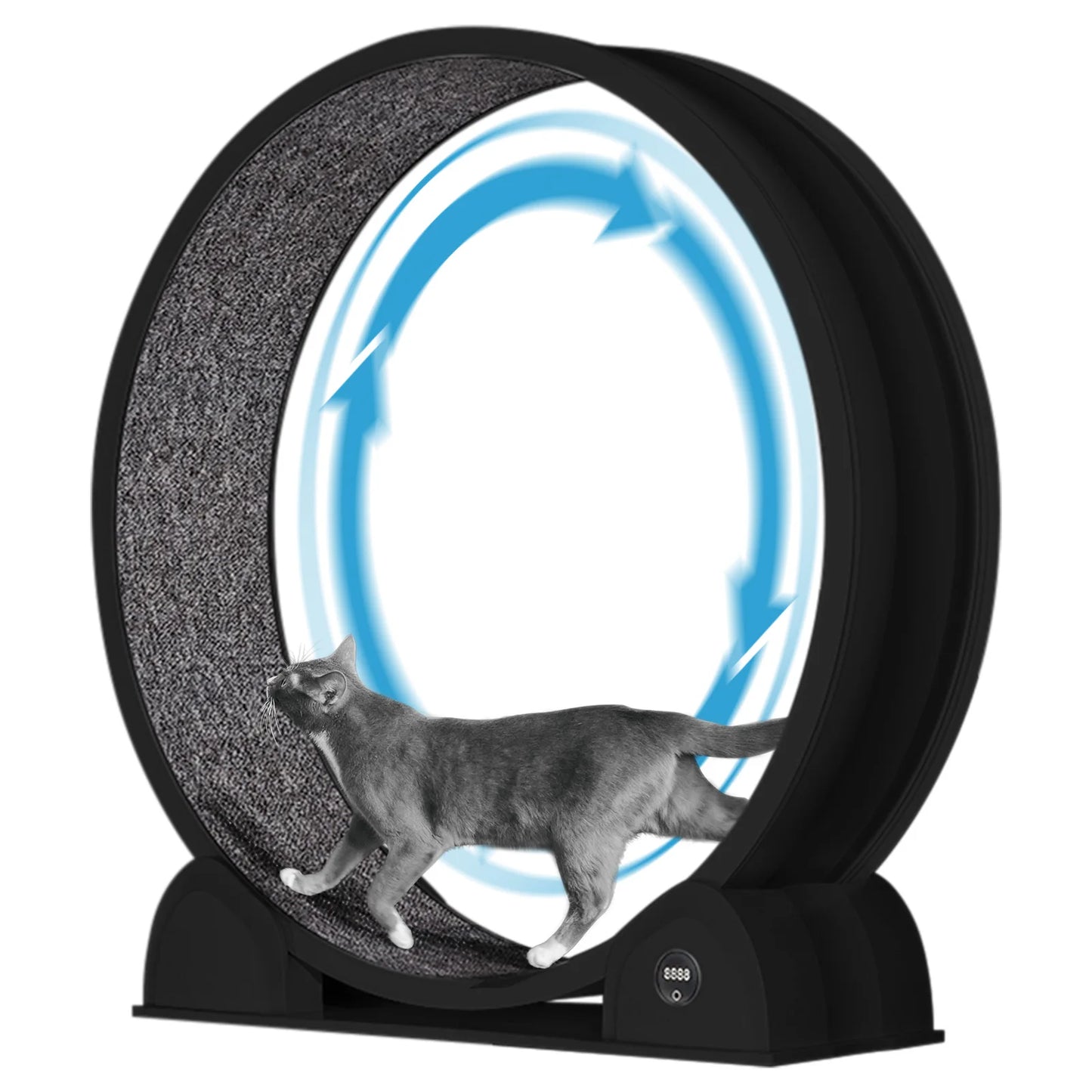 Cat Exercise Wheel Large 114cm Super Quiet Running Wheel with Pedometer & Removable Mat for Fitness, Weight Loss, Training