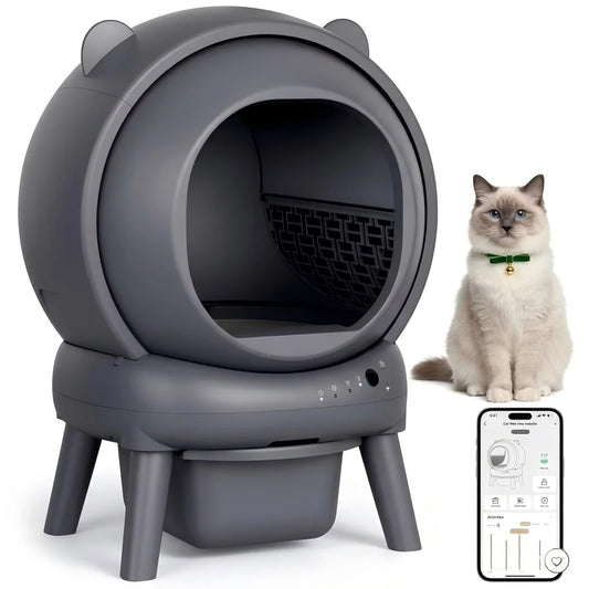 Self-Cleaning Cat Litter Box Smart Automatic Litter Box for Multiple Cats Large Capacity Self-Cleaning Design with App Control