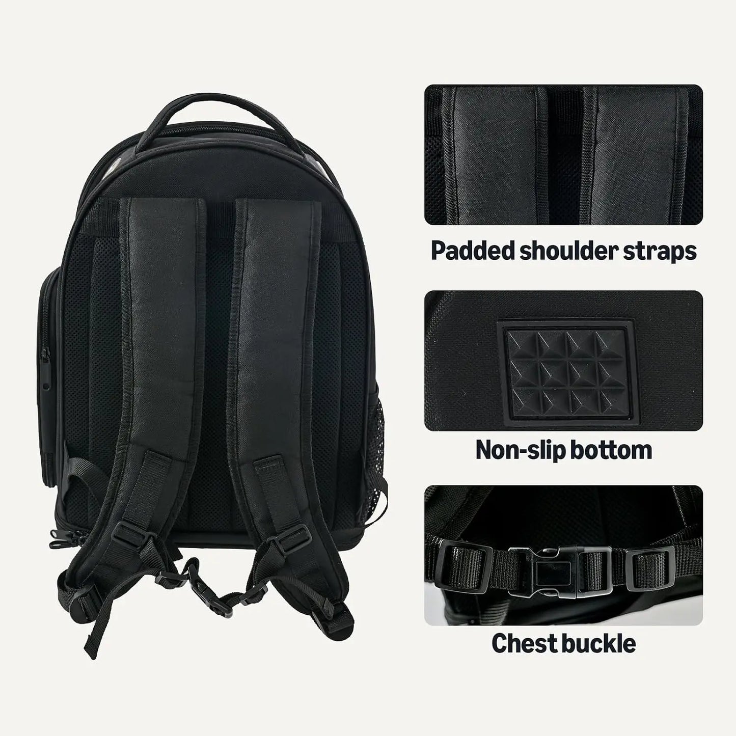 Collapsible Pet Carrier Backpack for Small Cats & Dogs, Bubble Window, Breathable Mesh, Foldable Travel, Black