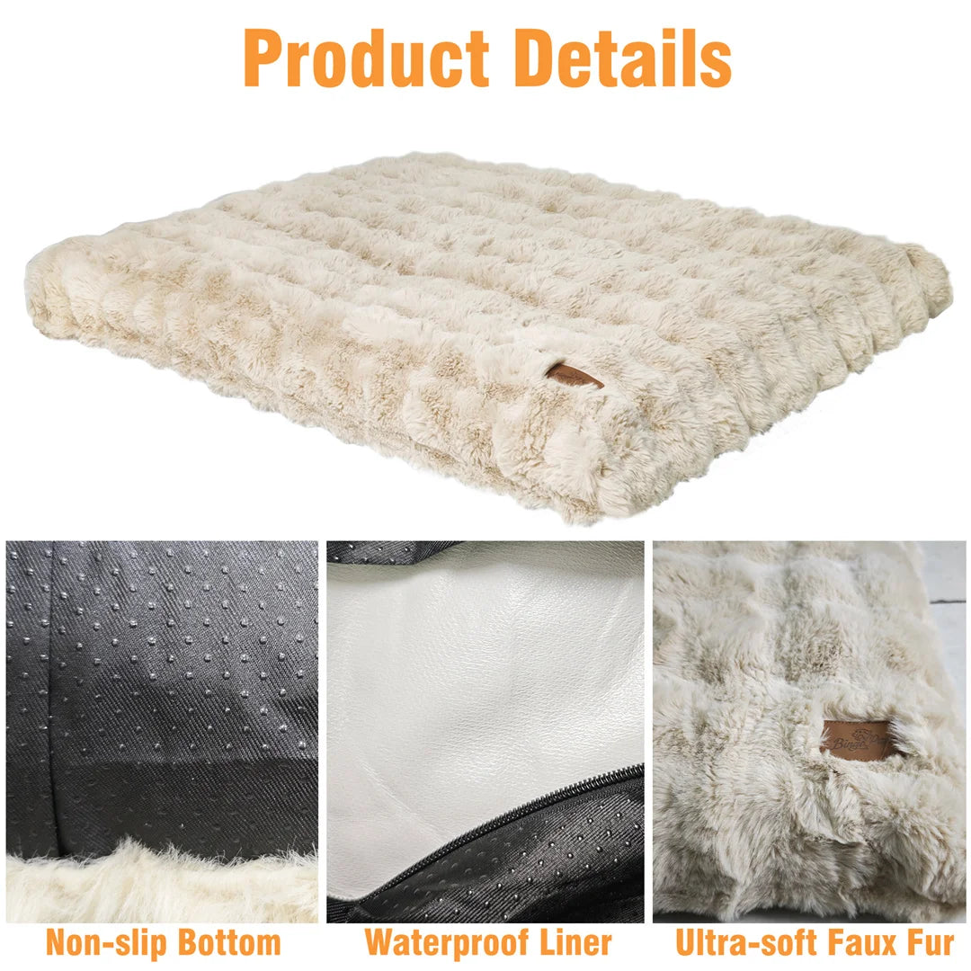 BINGOPAW Ultra-Soft Dog Bed with Removable Cover Machine Washable Cozy Pet Sleep Bed Calming Cat Cushion Cover
