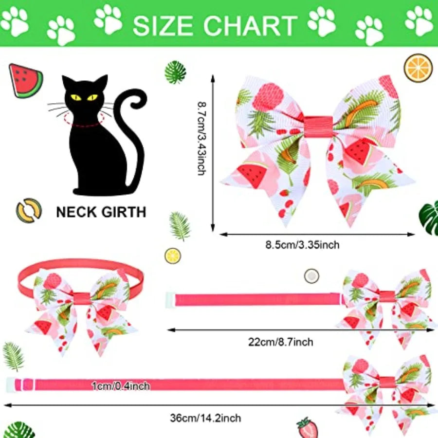 Summer spring dog bow tie collars bulk, polyester, multicolor, adjustable fit for pet grooming accessories