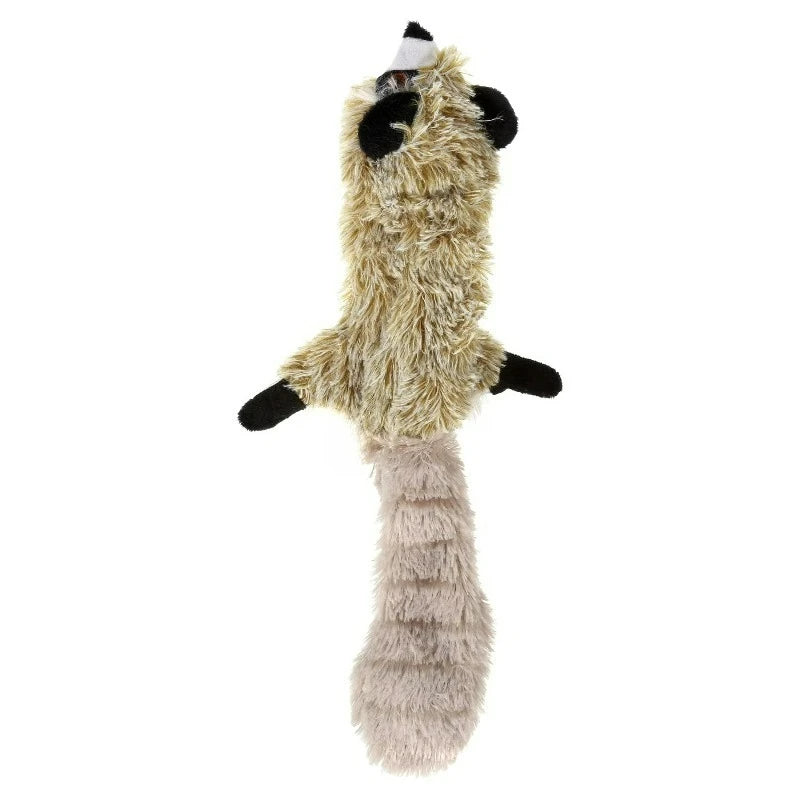 Raccoon Dog Toy – Soft No Stuffing Dog Toy with Squeaker, for Small & Medium Dogs, Best for Light to Moderate Chewers, 14in