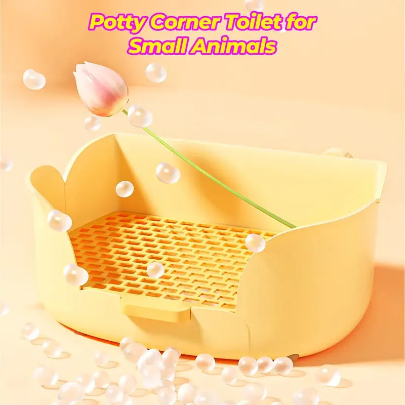 Large Rabbit Litter Box, Potty Corner Toilet Trainer for Hamster Guinea Pig Ferret Bunny Small Animals