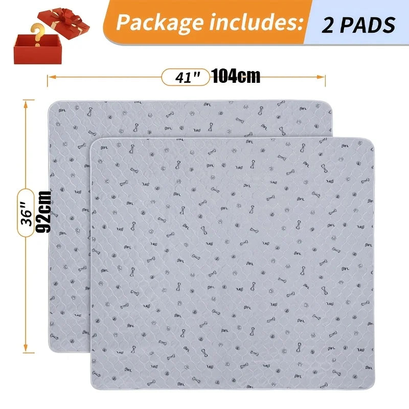 2/6-Pack 24"X 16" Reusable Puppy Training Pads - Ultra-Absorbent, Washable, Non-Slip Dog Pee Mats for Dogs - All-Day Protection Against Urine Leakage, Essential for Dog Training