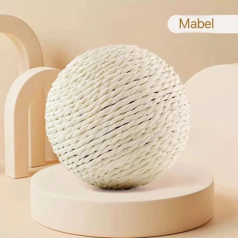 Large Sisal Cat Ball Toy, Interactive Self-Amusing Scratcher, Chew & Teeth Cleaning Toy for Kittens, Indoor Cats