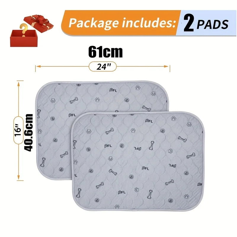 2/6-Pack 24"X 16" Reusable Puppy Training Pads - Ultra-Absorbent, Washable, Non-Slip Dog Pee Mats for Dogs - All-Day Protection Against Urine Leakage, Essential for Dog Training