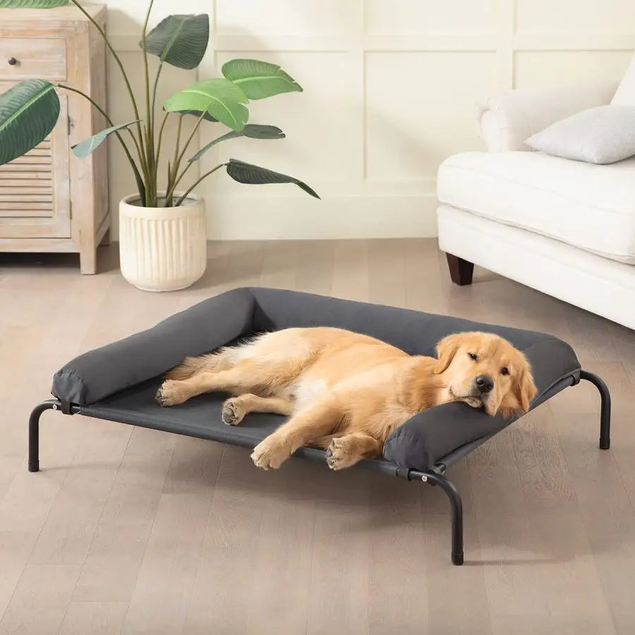 Cooling Elevated Dog Bed for Large Dogs, Portable Indoor amp Outdoor Raised Dog Bed with Breathable Mesh, Chew Proof Pet Hammock