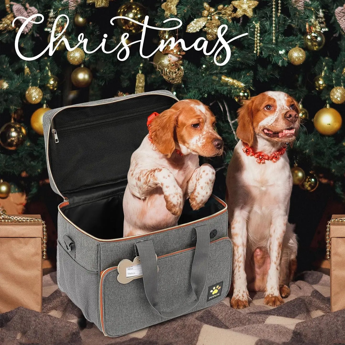 Dog Travel Bag with Multi-Function Pockets, 35L Pet Diaper Bag for Overnight Travel, Week Away, Road Trip, Camping