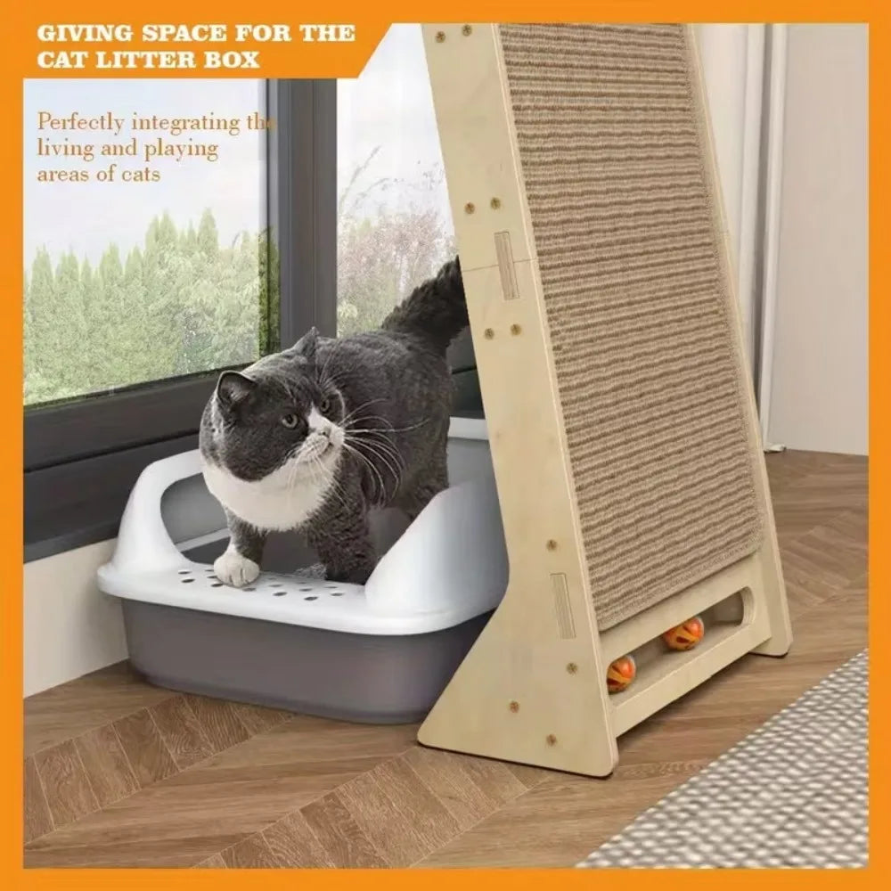 59 Inch Indoor Cat Climbing Tower with Sisal Scratching Posts