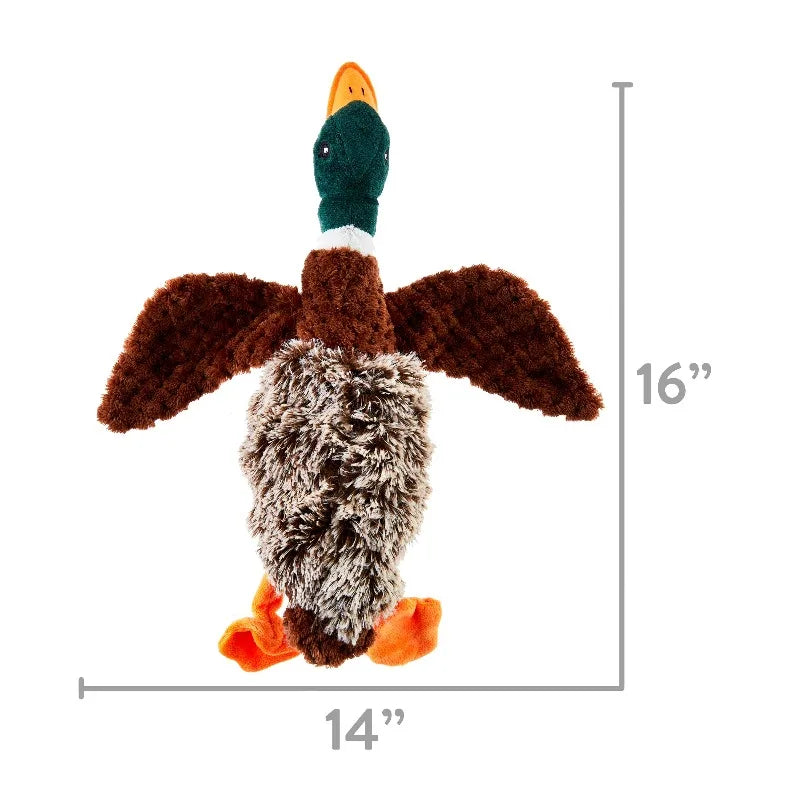 Multicolor Duck Plush Dog Toy with Honking Squeaker, Chew Level 1