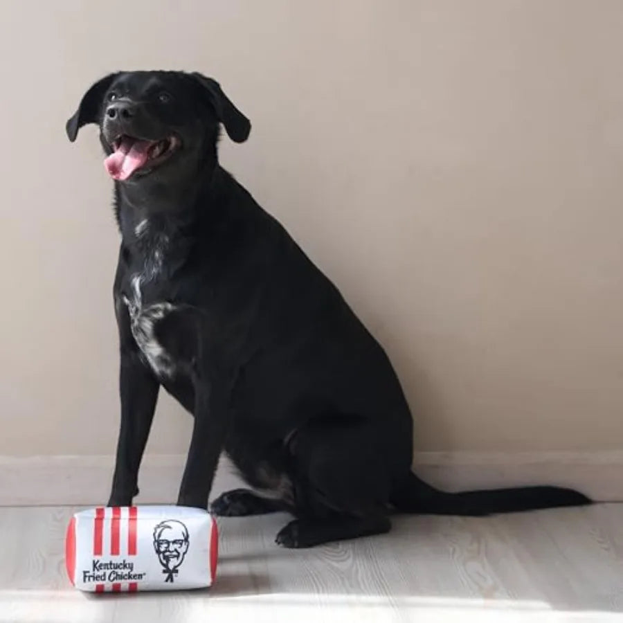 KFC Chicken Box Meal 3-Piece Dog Toy Set - Chicken Box, French Fries and Soda Fun Food-Themed Crinkle and Squeaky Interactive P