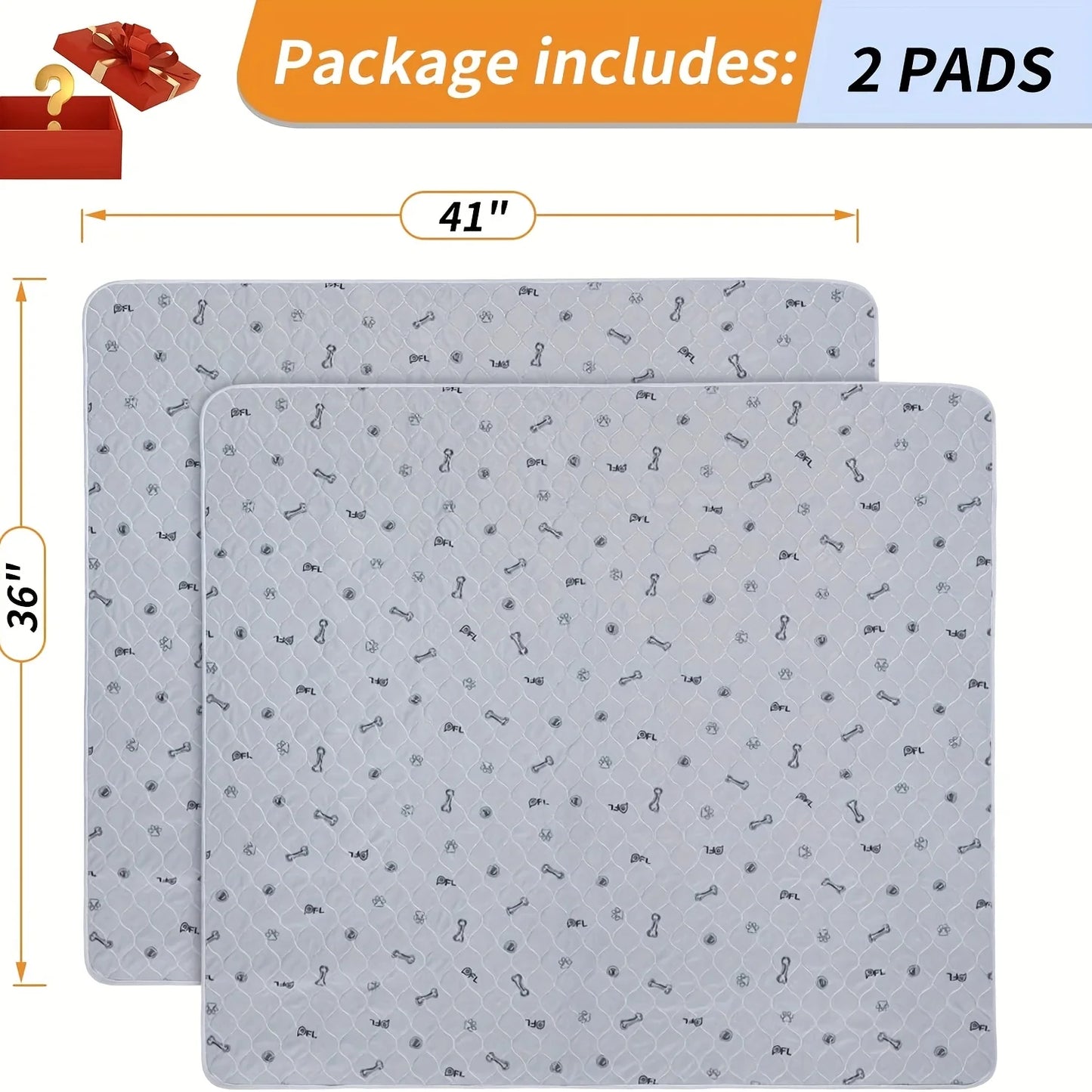 2/6-Pack 24"X 16" Reusable Puppy Training Pads - Ultra-Absorbent, Washable, Non-Slip Dog Pee Mats for Dogs - All-Day Protection Against Urine Leakage, Essential for Dog Training