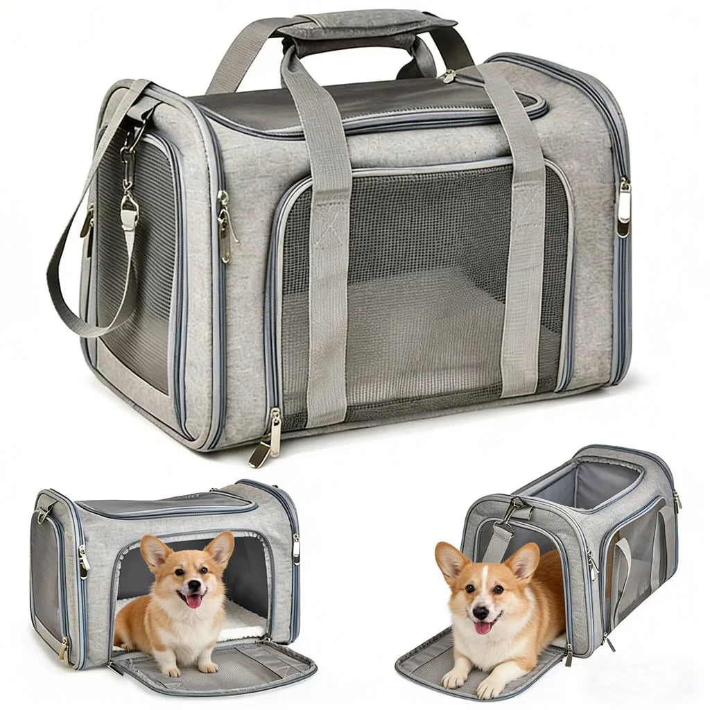 Pet Dog Carrier Bag Soft Side Backpack Cat Pet Carriers Dog Travel Bags Airline Approved Transport For Small Dogs Cats Outgoing