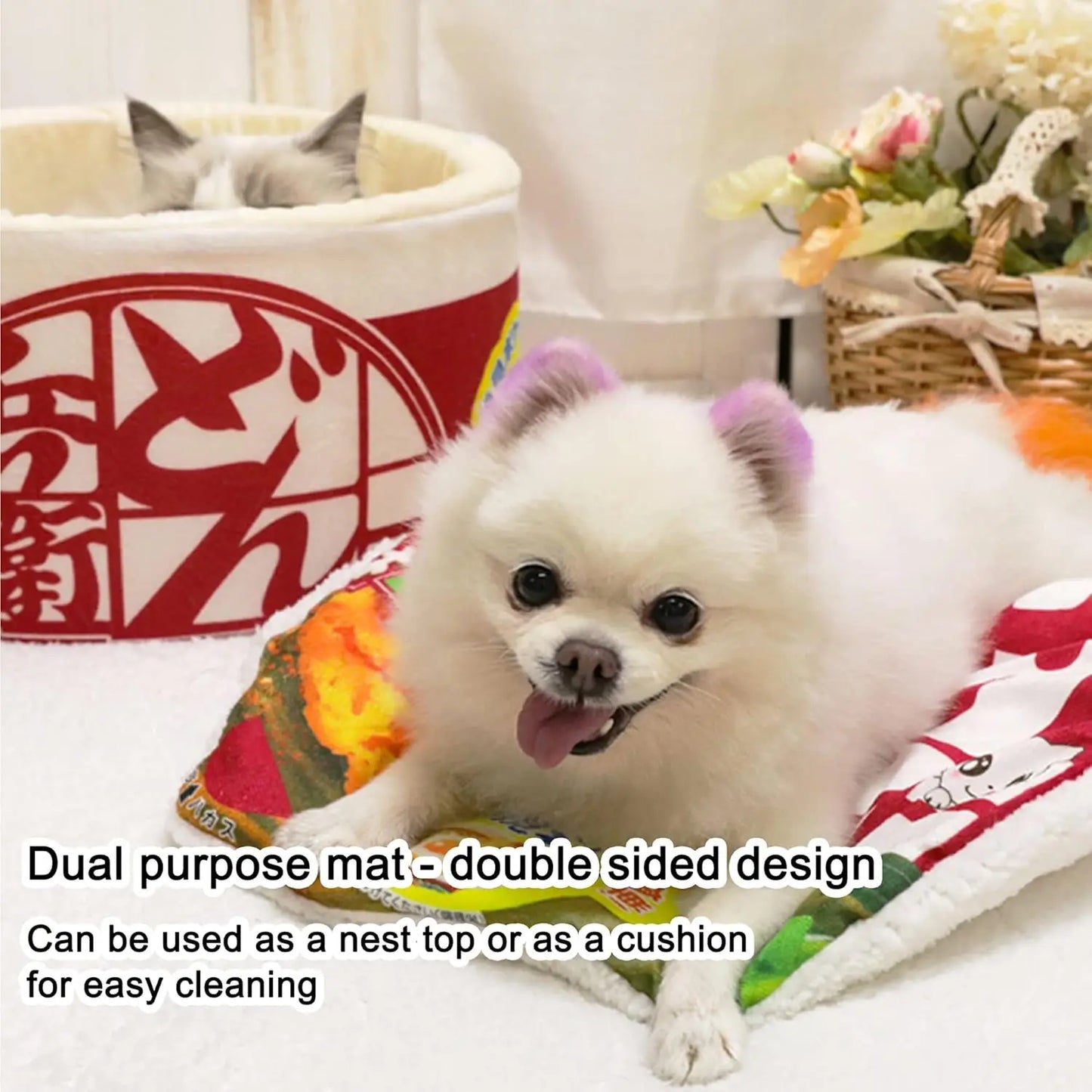 Warm Soft Pet Bed for Cats and Dogs, Removable Washable Cushion for Indoor Pets