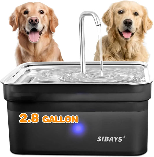 Large Capacity Automatic Pet Water Fountain with Stainless Steel Bowl, Easy Clean BPA-Free for Dogs and Cats