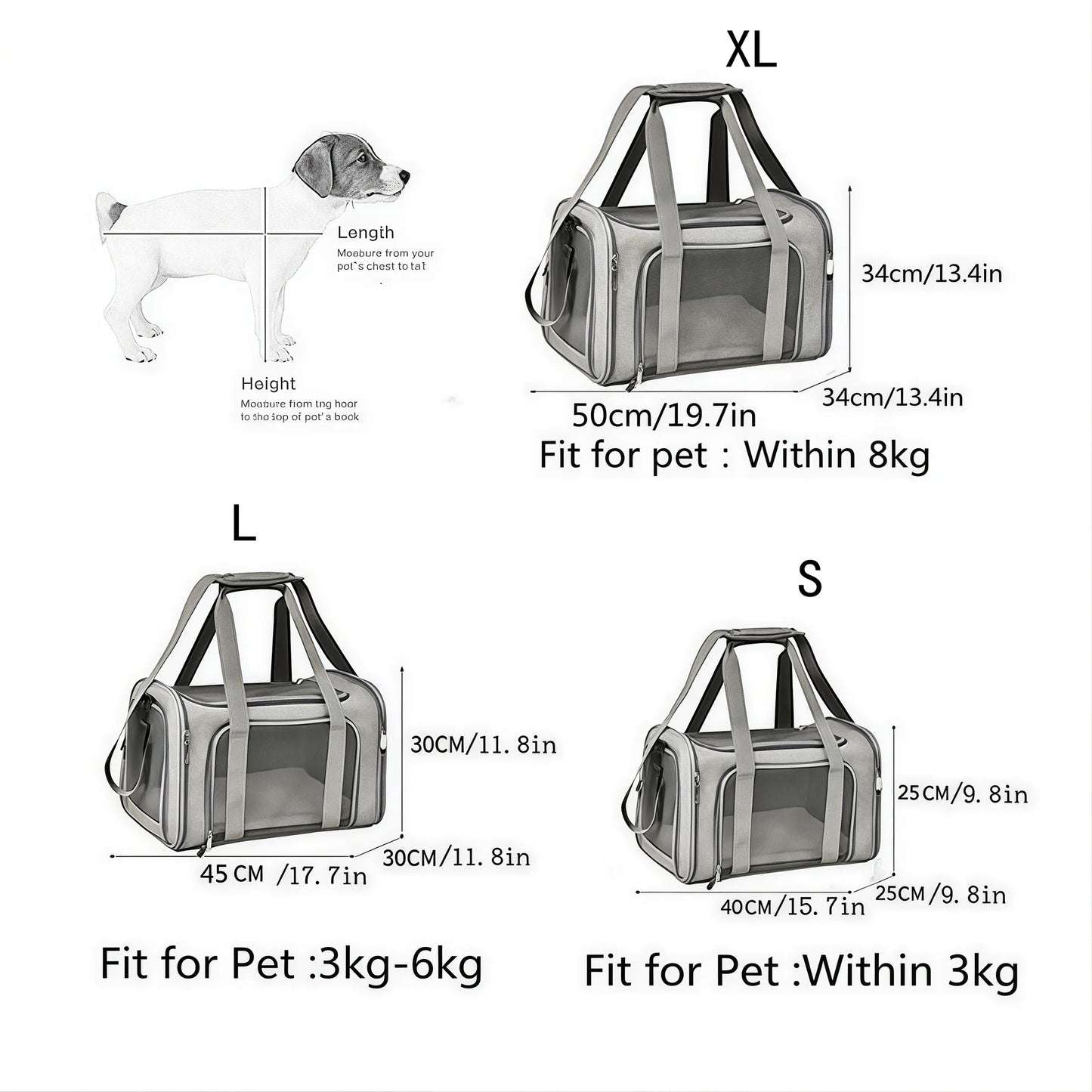 Pet Dog Carrier Bag Soft Side Backpack Cat Pet Carriers Dog Travel Bags Airline Approved Transport For Small Dogs Cats Outgoing