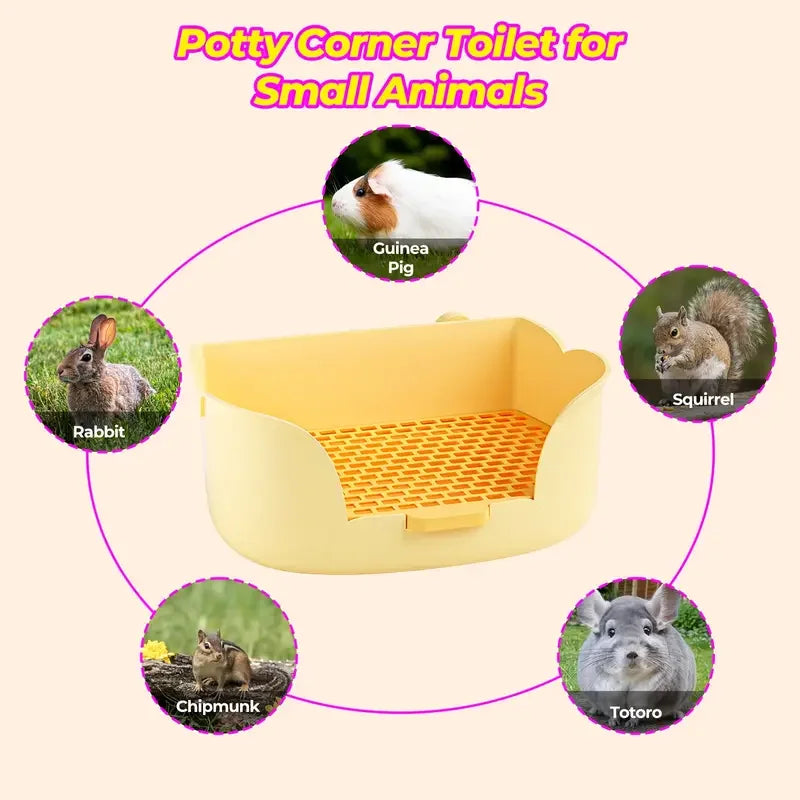 Large Rabbit Litter Box, Potty Corner Toilet Trainer for Hamster Guinea Pig Ferret Bunny Small Animals
