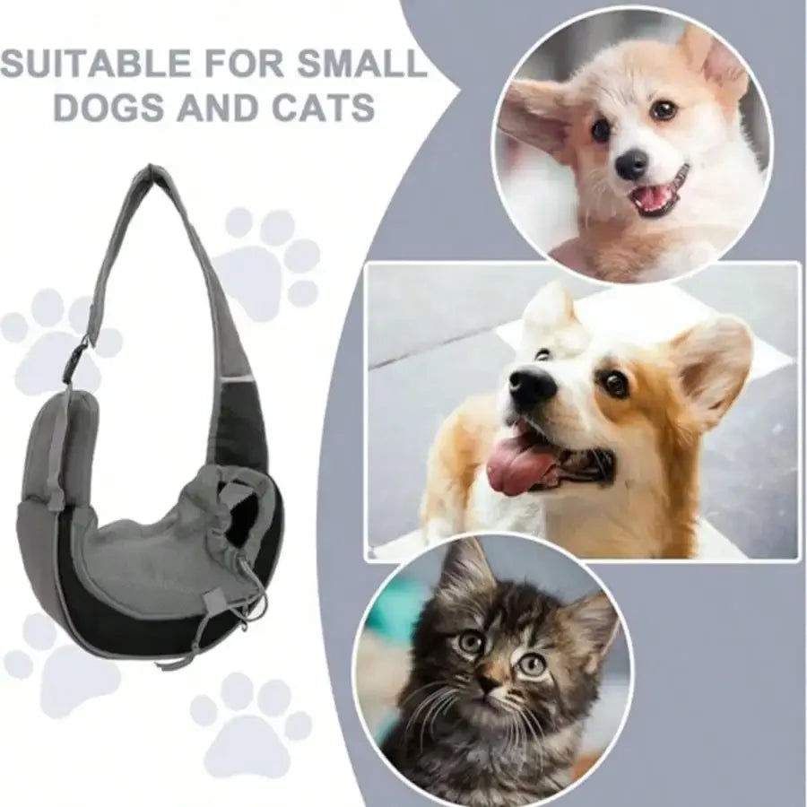Breathable Mesh Sling Pet Carrier Bag For Small/Medium Dogs & Cats, Adjustable Padded Shoulder Strap, Portable Outdoor Travel To