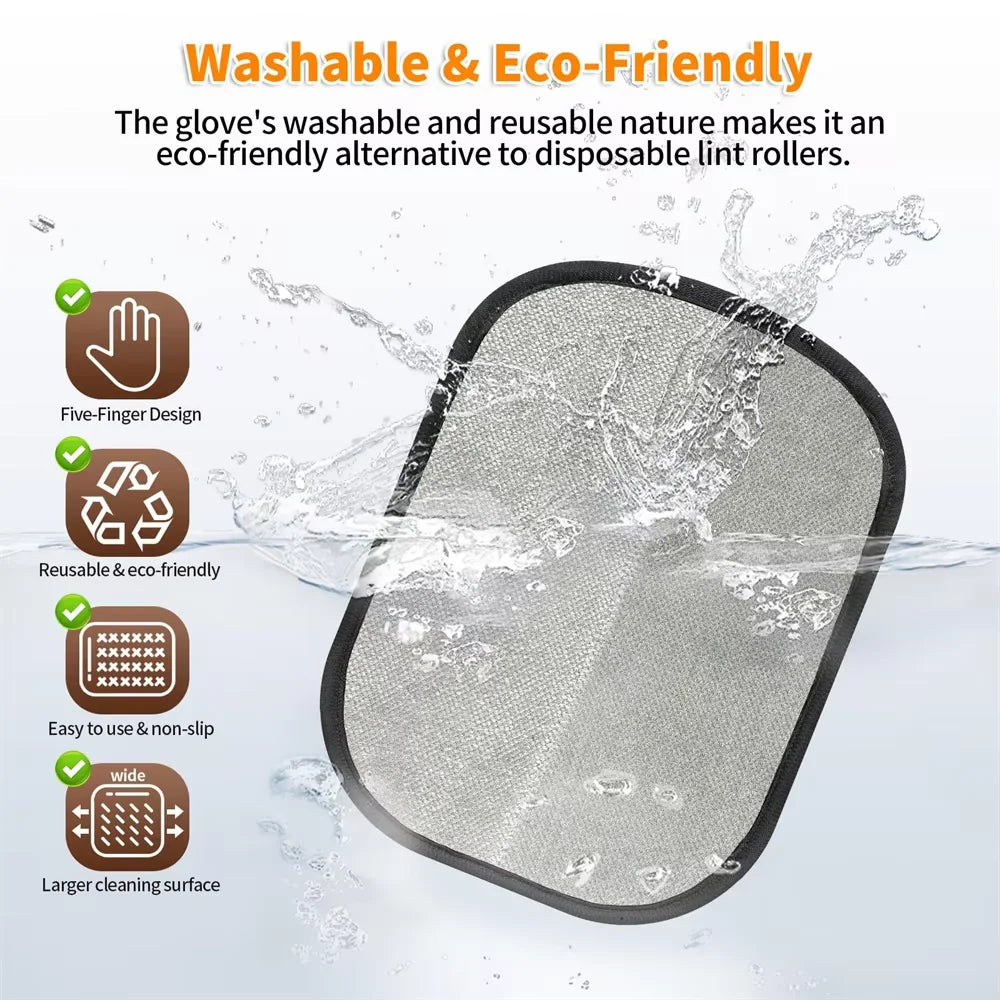 Upgraded Electrostatic Pet Hair Remover Gloves Reusable Five-Finger Grooming Mitts Static Fur Removal Brush for Dogs Cats Couch