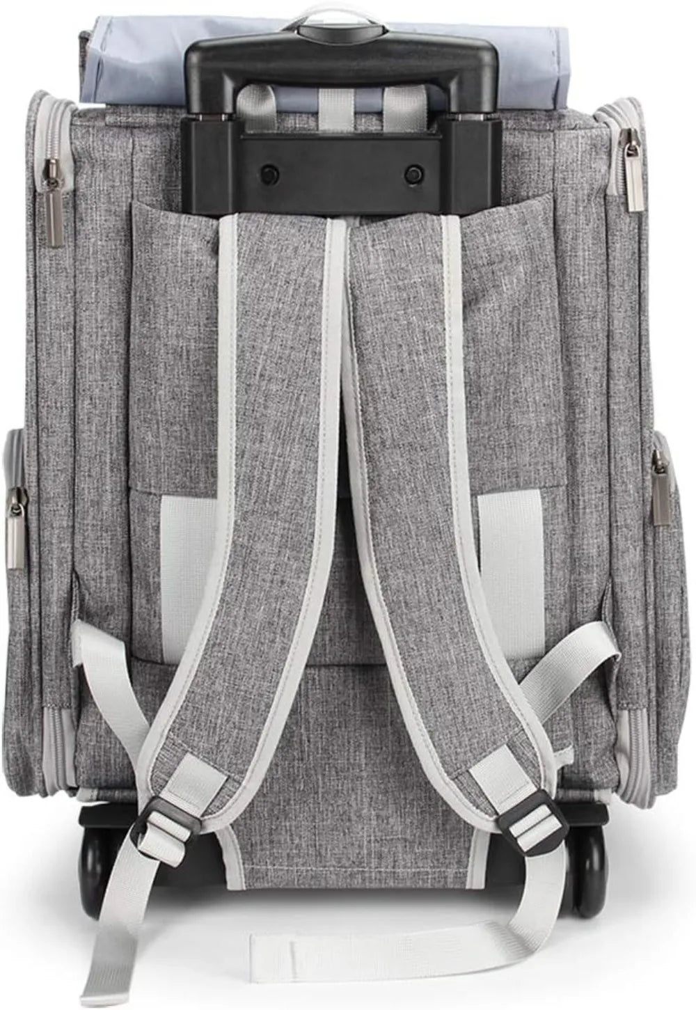 Pet Rolling Carrier, Dog Backpack with Wheels, Travel Bag for Cats and Puppies, Trolley (Grey)