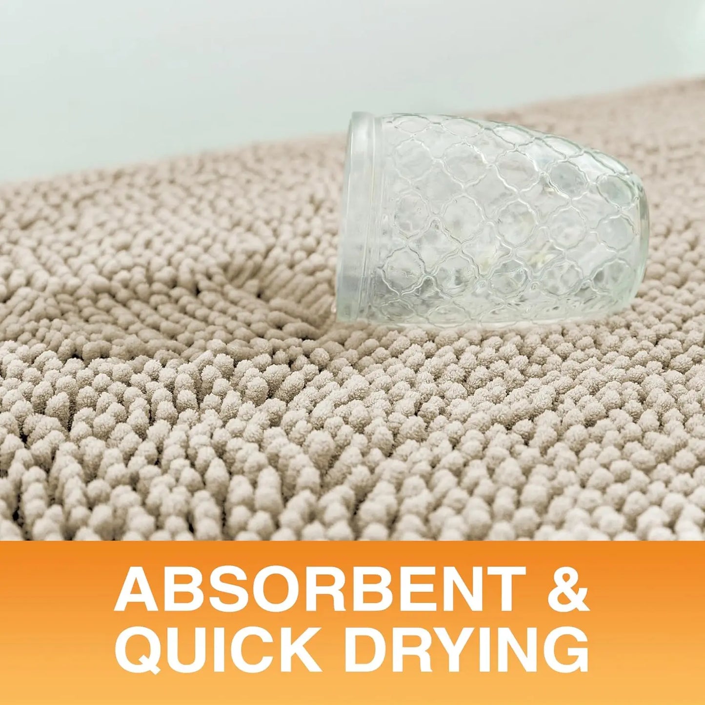 Super Absorbent Quick-Dry Chenille Dog Door Mat 24x17 Inches, Non-Slip Machine Washable Pet Rug for Indoor Entryway