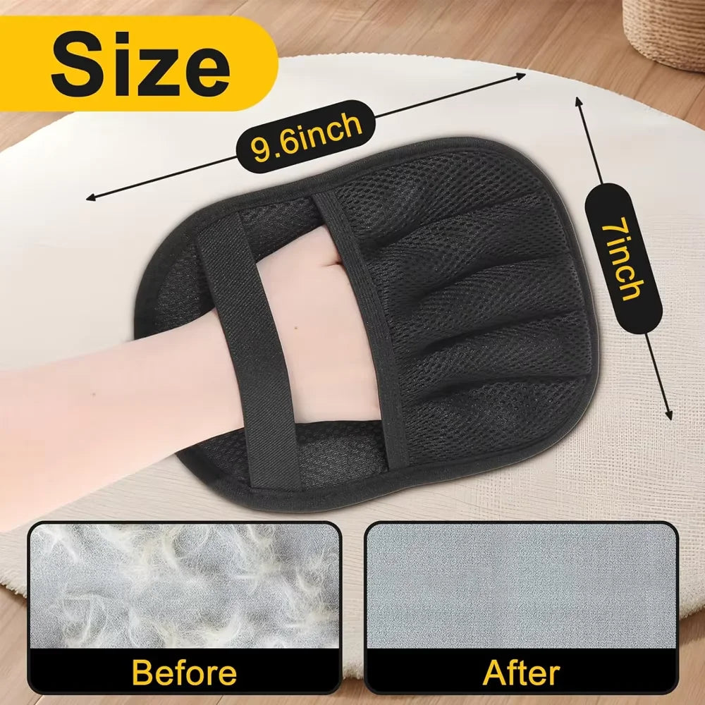 Upgraded Electrostatic Pet Hair Remover Gloves Reusable Five-Finger Grooming Mitts Static Fur Removal Brush for Dogs Cats Couch