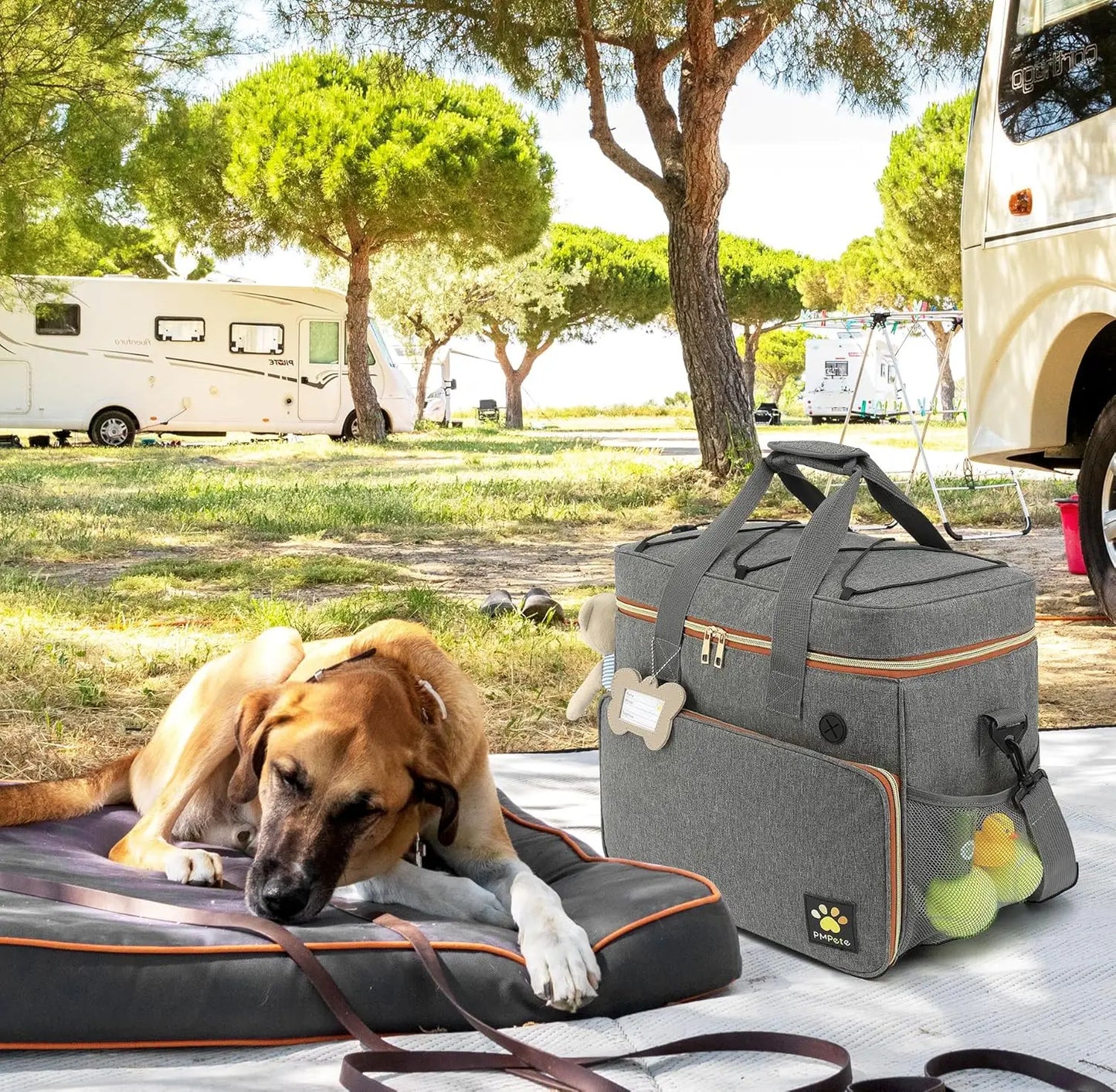 Dog Travel Bag with Multi-Function Pockets, 35L Pet Diaper Bag for Overnight Travel, Week Away, Road Trip, Camping