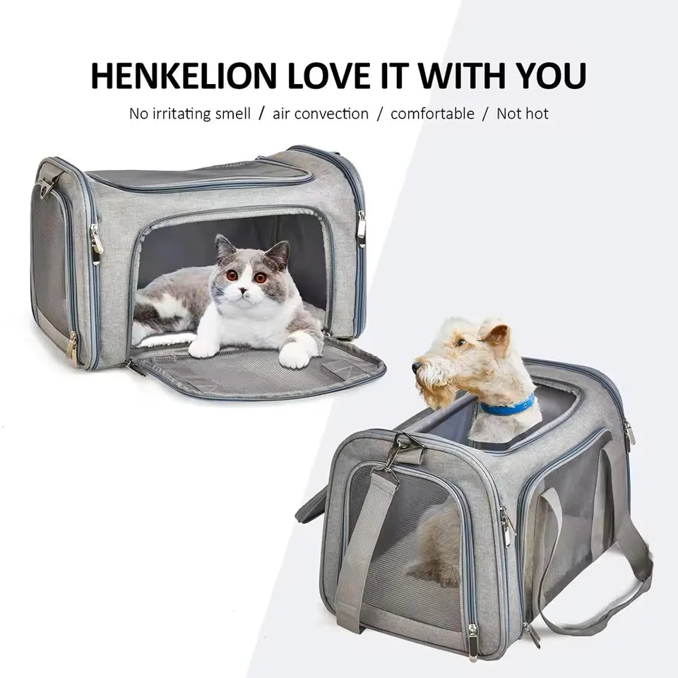 Pet Dog Carrier Bag Soft Side Backpack Cat Pet Carriers Dog Travel Bags Airline Approved Transport For Small Dogs Cats Outgoing