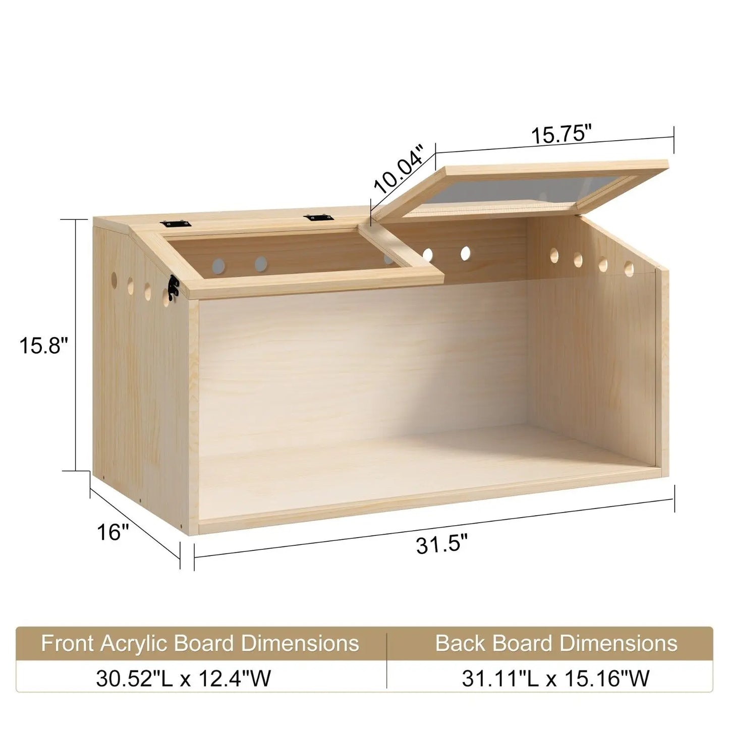 Wooden Hamster Cage Hamster Hutch Small Animals Hideout with Openable Top