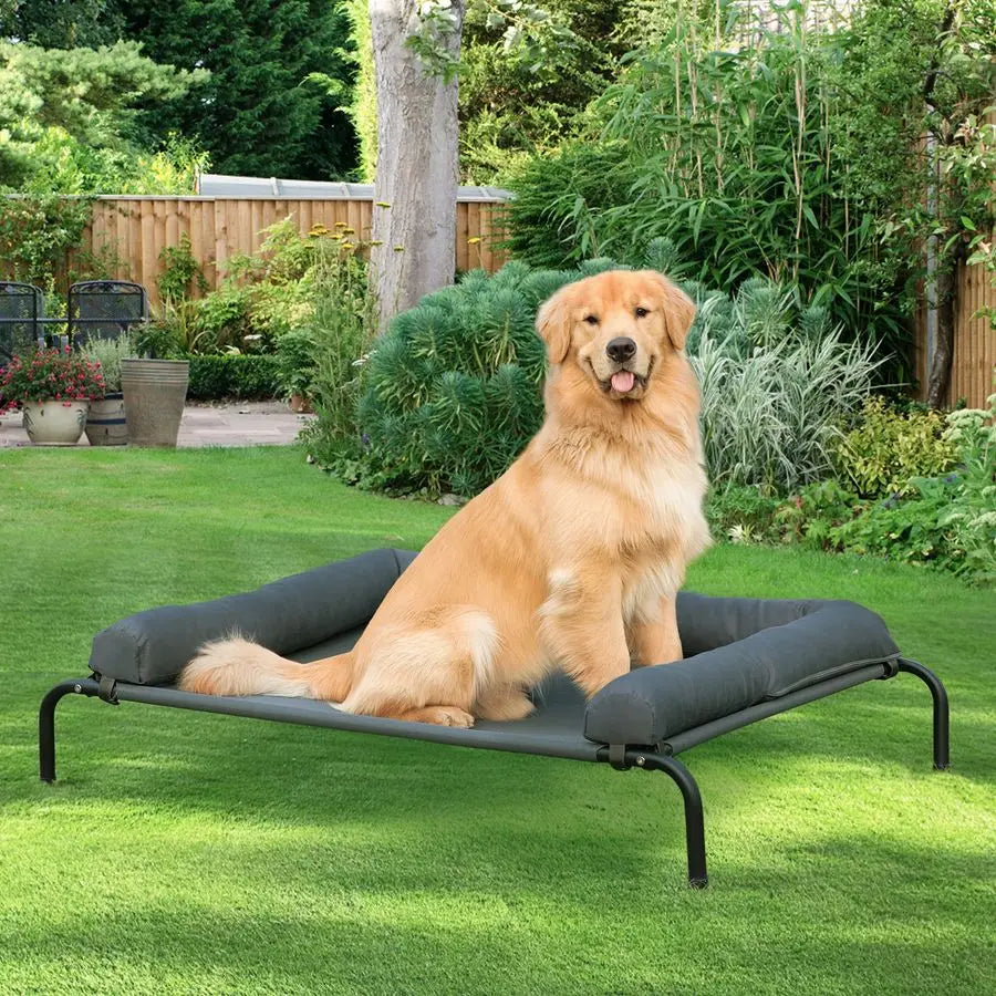 Cooling Elevated Dog Bed for Large Dogs, Portable Indoor amp Outdoor Raised Dog Bed with Breathable Mesh, Chew Proof Pet Hammock