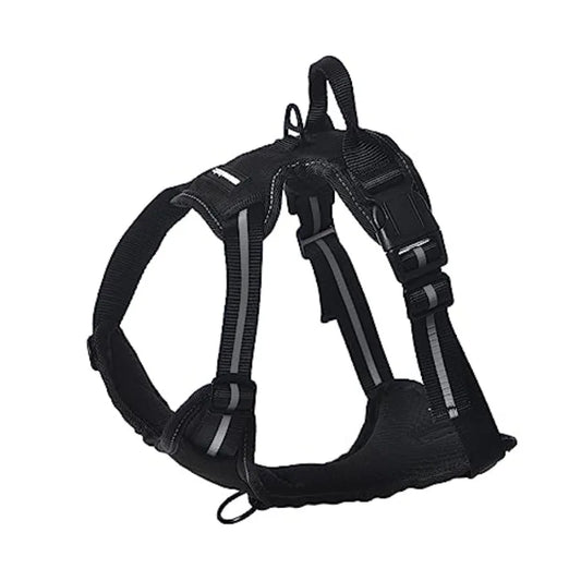 No-Pull Dog Harness, Soft Padded Adjustable Vest with Reflective Stripes,,Black