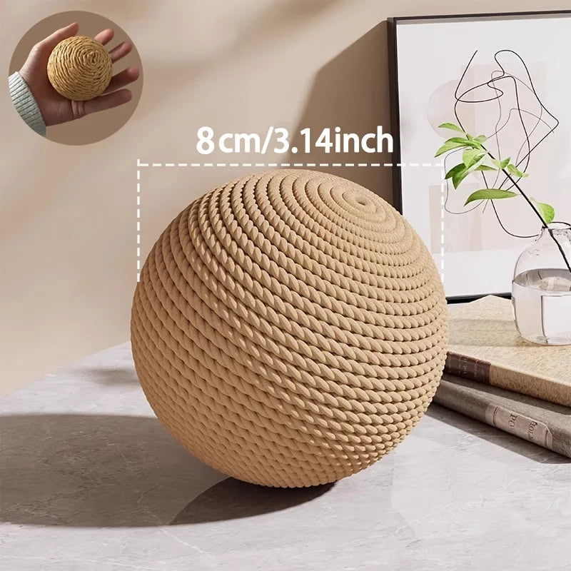 Large Sisal Cat Ball Toy, Interactive Self-Amusing Scratcher, Chew & Teeth Cleaning Toy for Kittens, Indoor Cats