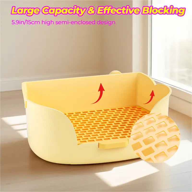 Large Rabbit Litter Box, Potty Corner Toilet Trainer for Hamster Guinea Pig Ferret Bunny Small Animals