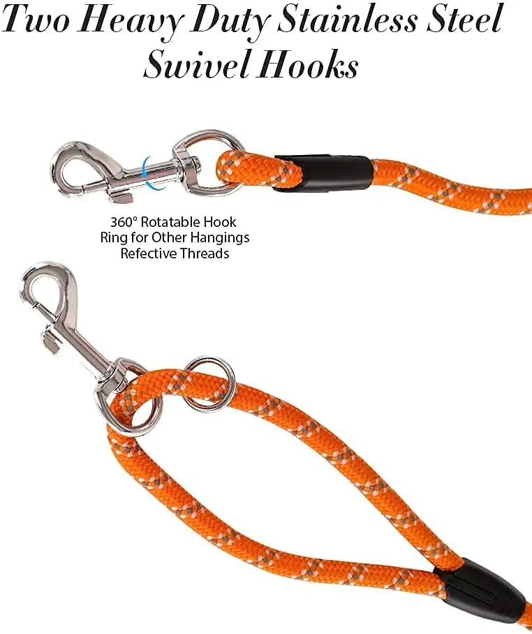 Reflective Dog Leash for Training, 10FT to 100FT Sizes, Heavy Duty Lead for All Dogs - Outdoor Walking & Camping
