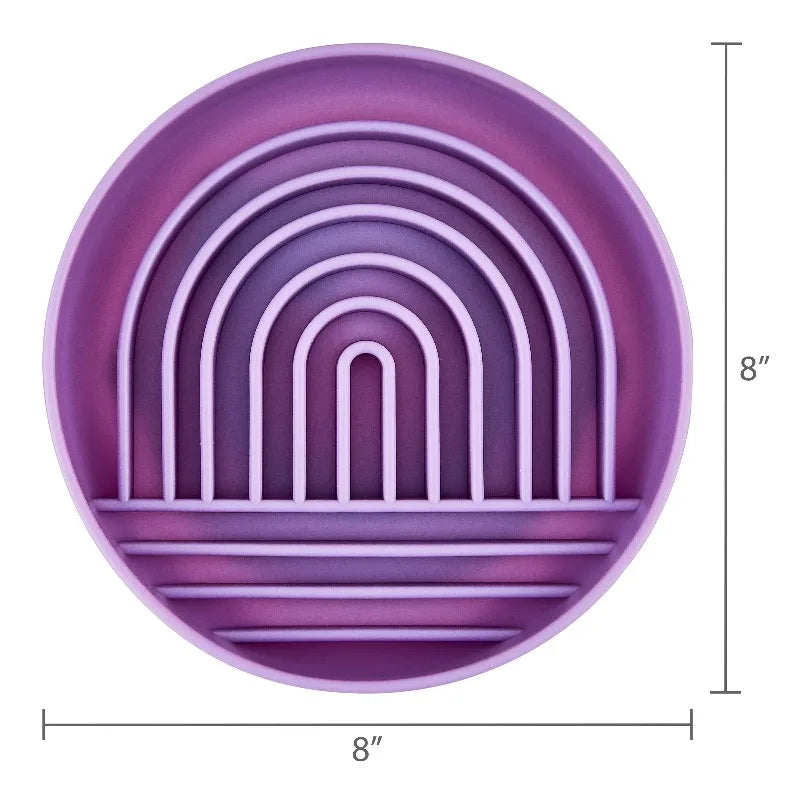 Slow Feeder Bowl for Pets, Purple Rainbow