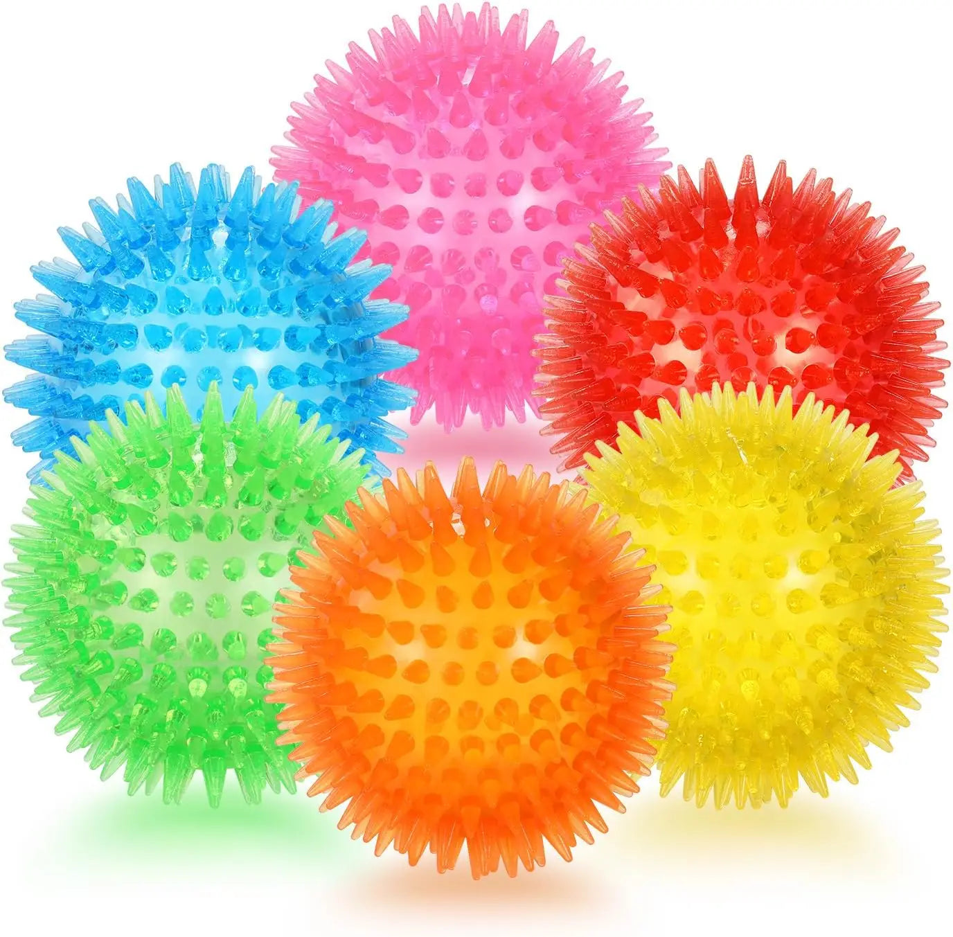 6 Pack Squeaky Dog Toy Balls, Floating Pool Toys, Durable Fetch Chew Toys for Medium/Large Dogs