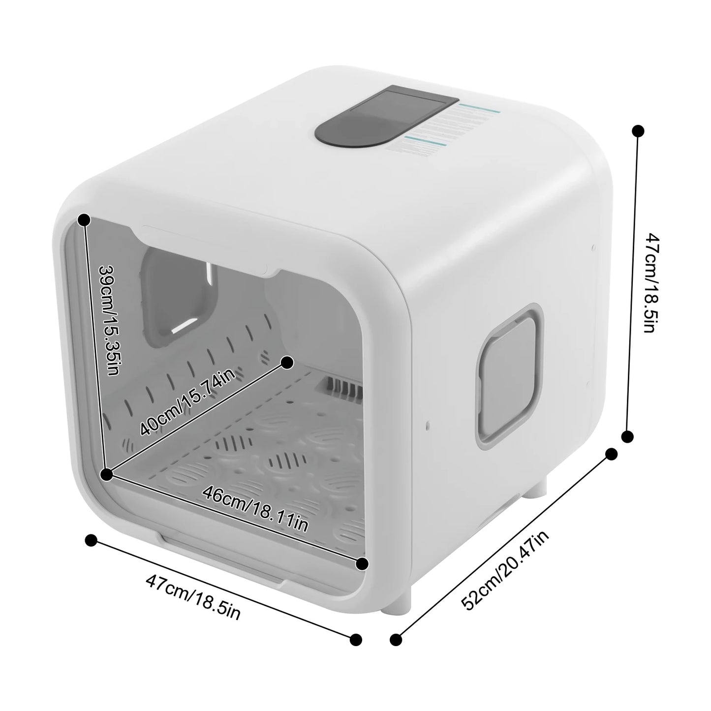 800W Pet Dryer Box Pet Grooming Hair Dryer Pet Force Dryer for Pet Hair Drying and Sanitizing Sterilization for 2-3 Cats