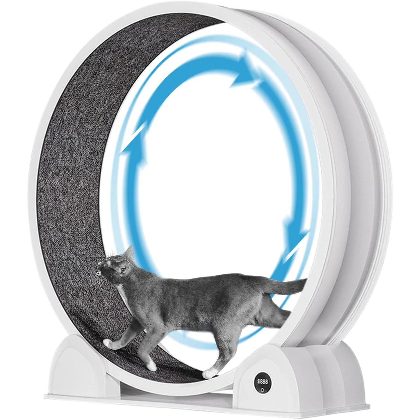 Cat Exercise Wheel Large 114cm Super Quiet Running Wheel with Pedometer & Removable Mat for Fitness, Weight Loss, Training