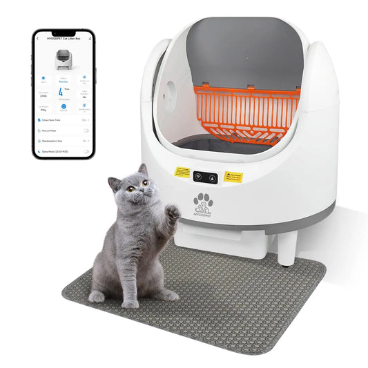 Self Cleaning Cat Litter Box, Open-Top Automatic Cat Litter Box for Multiple Cats, with Safety Protection, Smart, Customized