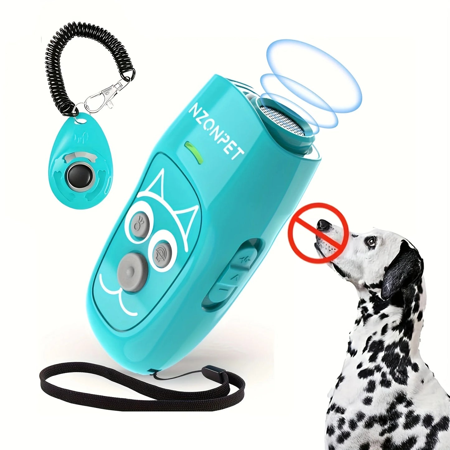 Anti Barking Device, Ultrasonic Dog Trainer, 3 in 1 Sonic Dog Barking Deterrent - 3 Frequency Dog Training And Bark Control, 16.4Ft Range Rechargeable with LED Light And Wrist Strap