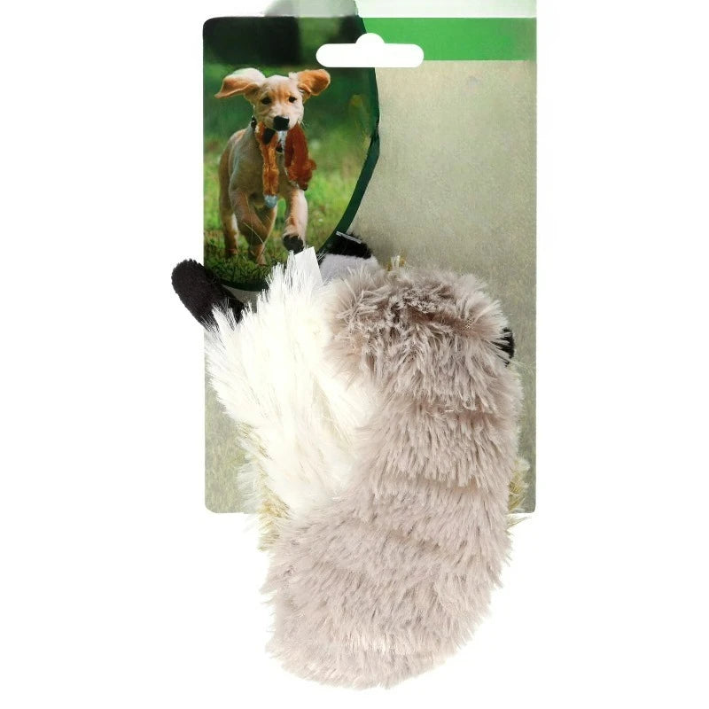 Raccoon Dog Toy – Soft No Stuffing Dog Toy with Squeaker, for Small & Medium Dogs, Best for Light to Moderate Chewers, 14in