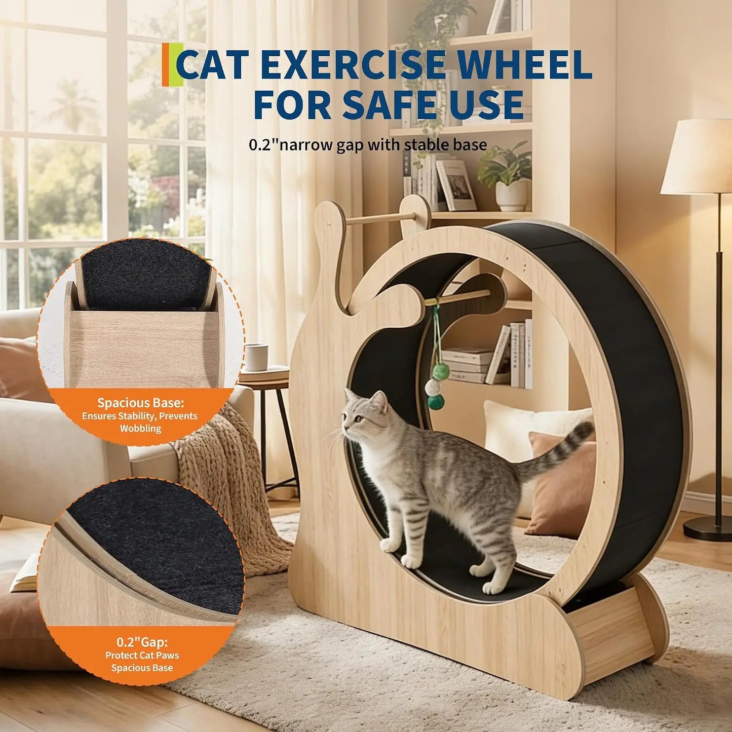 6 in 1 Cat Treadmill Running Wheel for Indoor Large Pet Supplies Anti Pinch Foot Exercise Fitness Roller Cat Climbing Frame Dog Toy